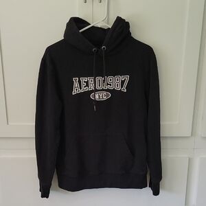 Aeropostale Black Hoodie with White Print
